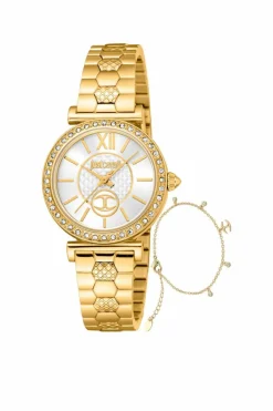 Watches*Just Cavalli JC1L273M0055 Varenna 30mm Quartz Watch Gold
