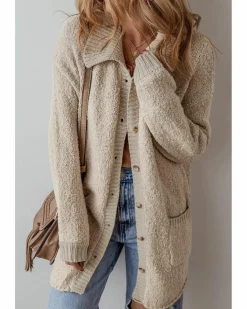 Cardigans*Azura Exchange Jet Stream Collared Drop Shoulder Button Up Cardigan with Pocket Multi