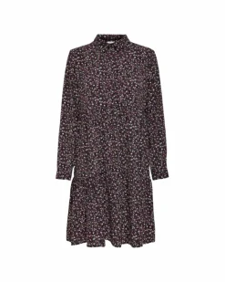 Shirt Dresses*Jacqueline De Yong JF127 Floral Shirt DressTiered Midi Dress Pink