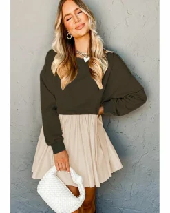 Shirt Dresses*Azura Exchange Jungle Green Sweatshirt Poplin Mini Dress Multi