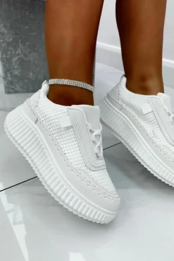 Trainers*Love Lemonade Khloe Woven Platform Trainer White