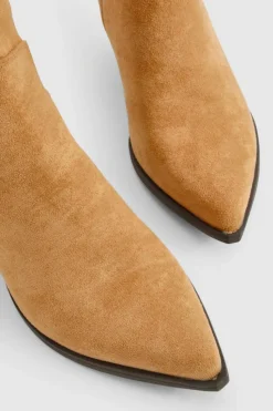 Knee High Boots|Cowboy Boots*boohoo Knee High Cowboy Western Boots camel