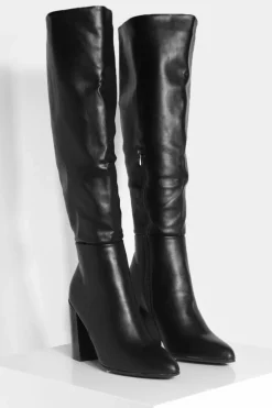 Over The Knee Boots|Knee High Boots*boohoo Knee High Heeled Boots black