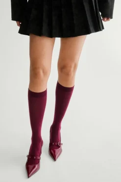 Tights & Socks|Tights & Socks*NastyGal Knee High Socks wine