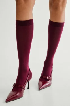 Tights & Socks|Tights & Socks*NastyGal Knee High Socks wine