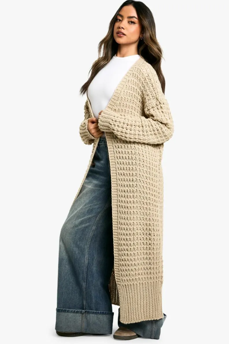 Cardigans|Knitwear*boohoo Knit Longline Cardigan oatmeal