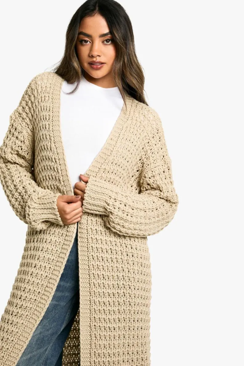 Cardigans|Knitwear*boohoo Knit Longline Cardigan oatmeal
