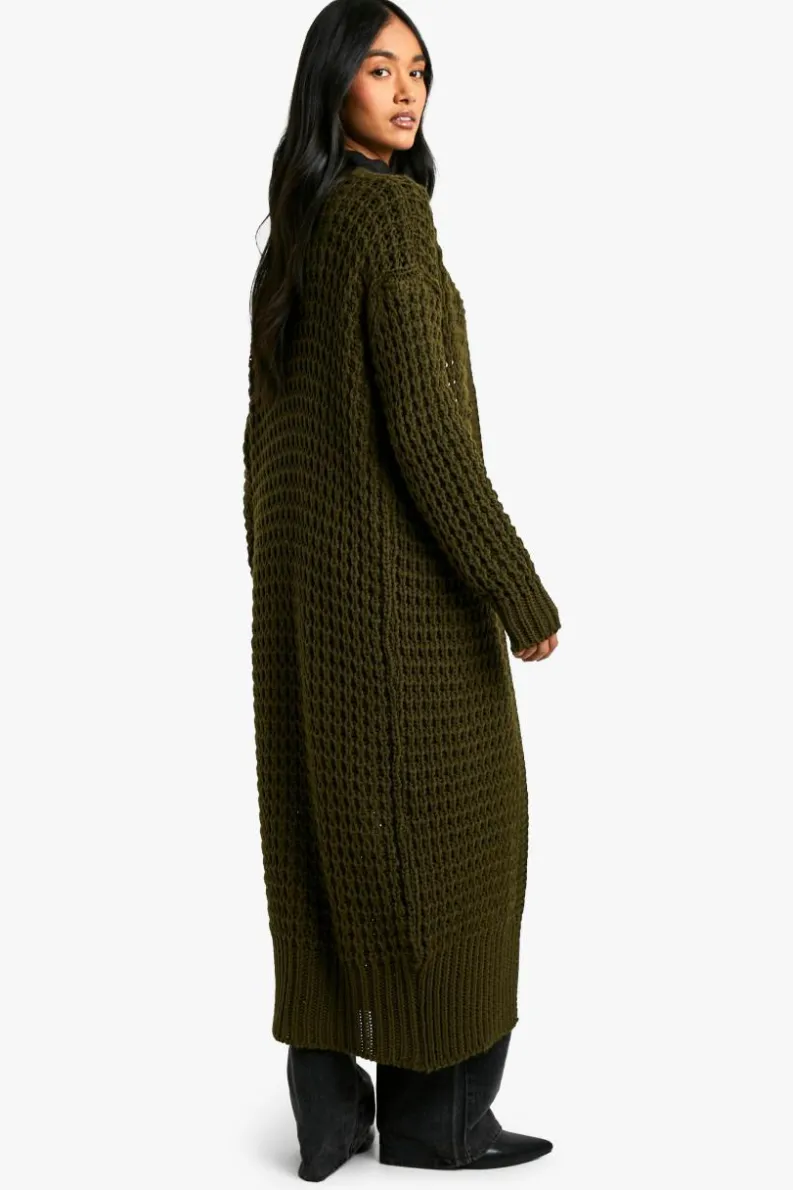 Cardigans|Knitwear*boohoo Knit Longline Cardigan khaki