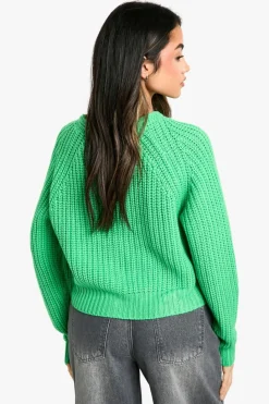 Cardigans|Up To 80% Off Winter Warmers*boohoo Knitted Button Through Cardigan green