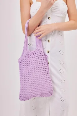 Handbags|Tote Bags*My Accessories London Knitted Crochet Tote Lilac
