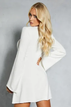 A Line Dresses*MissPap Knitted Flute Sleeve Flippy Mini Dress ivory