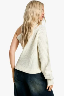 Jumpers*boohoo Knitted One Shoulder Jumper cream