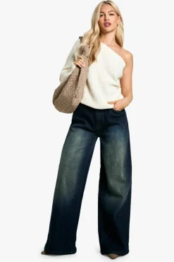 Jumpers*boohoo Knitted One Shoulder Jumper cream