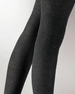 Tights & Socks|Tights & Socks*Pretty Polly Knitted Opaques Small Diamond Tights - Charcoal