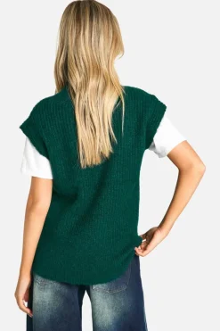 Jumpers*boohoo Knitted Oversized Boxy Fit Tank bottle green