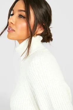 Jumpers|Knitwear*boohoo Knitted Roll Neck Jumper With Raglan Sleeve ecru