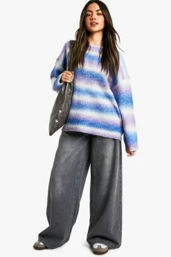 Jumpers|Jumpers & Cardigans*boohoo Knitted Stripe Crew Neck Jumper blue