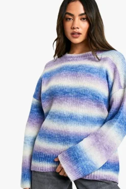 Jumpers|Jumpers & Cardigans*boohoo Knitted Stripe Crew Neck Jumper blue