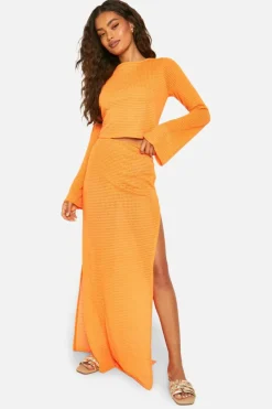 Knitted Tops|Knitted Co-Ords*boohoo Knitted Tie Back Top burnt orange