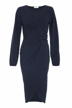 Wrap Dresses|Midi Dresses*Quiz Knot Front Wrap Midi Dress Blue