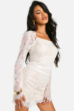 Cami Dresses*boohoo Lace Bodycon Mini Dress ivory