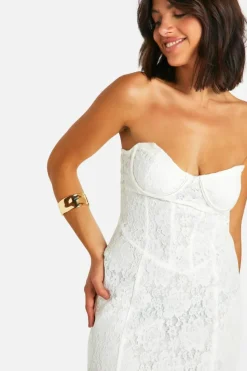 Bodycon Dresses|Maxi Dresses*boohoo Lace Corset Maxi Dress white