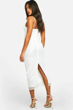 Midi Dresses*boohoo Lace Corset Midi Dress white