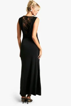 Skater Dresses|Maxi Dresses*boohoo Lace Insert Cowl Column Maxi Dress black
