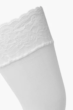Tights & Socks|Tights & Socks*boohoo Lace Top Detail Hold Ups white