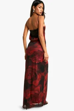 Maxi Dresses|Dresses*boohoo Lace Trim Floral Mesh Maxi Dress black
