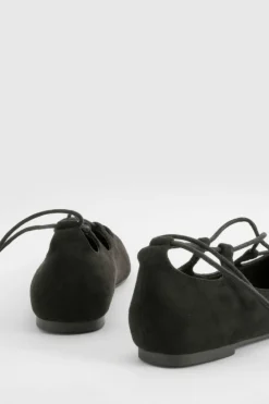 Ballet Flats|Flats*boohoo Lace Up Ballet Flats black