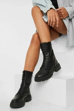 Biker Boots|All Boots*boohoo Lace Up Hiker Boots black