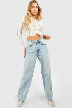 Cardigans*boohoo Ladder Knit Crop Cardigan cream