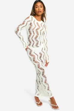 Jumper Dresses|Jumper Dresses*boohoo Ladder Scoop Back Maxi Dress white