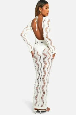 Jumper Dresses|Jumper Dresses*boohoo Ladder Scoop Back Maxi Dress white