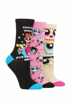 Tights & Socks|Tights & Socks*SOCKSHOP Ladies 3 Pair Powerpuff Girls Cotton Socks Multi