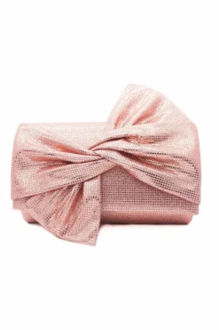 Clutch Bags*Kitise Large Bow Shiny Evening Clutch Bag With Chain Strap Rose Gold