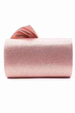 Clutch Bags*Kitise Large Bow Shiny Evening Clutch Bag With Chain Strap Rose Gold