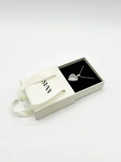 Necklaces*SVNX Large Heart Locket Necklace in Silver