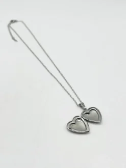 Necklaces*SVNX Large Heart Locket Necklace in Silver