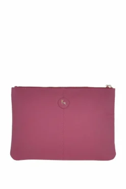 Clutch Bags*Ashwood Leather Large Padded Leather Pouch Bag Fuchsia