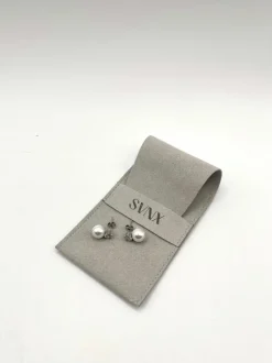 Earrings*SVNX Large Pearl Diamante Earrings in Silver