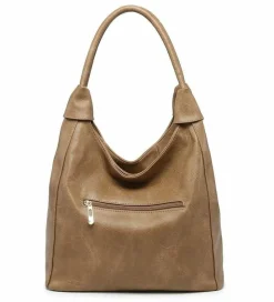 Shoulder Bags|Tote Bags*Kitise Large Roomy Triple Compartmentes Tote Shoulder Bag With Front Pockets Beige