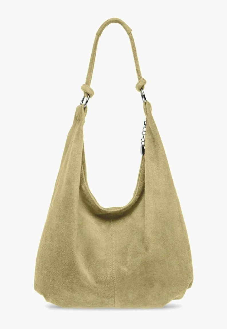 Shoulder Bags|Handbags*Kitise Large Slouch Italian Suede Suede Hobo Tote Shoulder Bag Beige