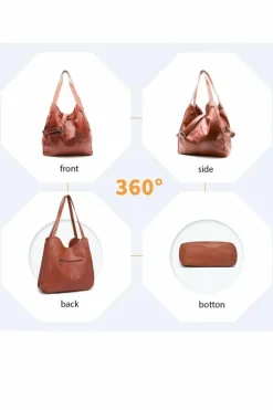 Shoulder Bags|Handbags*Kitise Large Slouch Triple Compartments Shoulder Bag Black