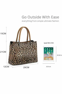Tote Bags*Kitise Large Stylish Leopard Print Tote Handbag With Shoulder Stap Bag Black