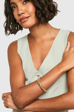 Bracelets*boohoo Layered Snake Chain Bangle gold