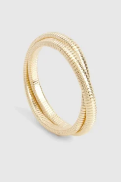 Bracelets*boohoo Layered Snake Chain Bangle gold
