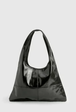 Shoulder Bags|Handbags*boohoo Leather Look Slouchy Tote Bag black