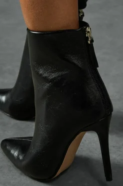 Ankle Boots*MissPap Leather Look Stiletto Pointed Ankle Boots black
